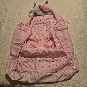Child of Mine pink shipping cart cover with shoulder straps VGUC